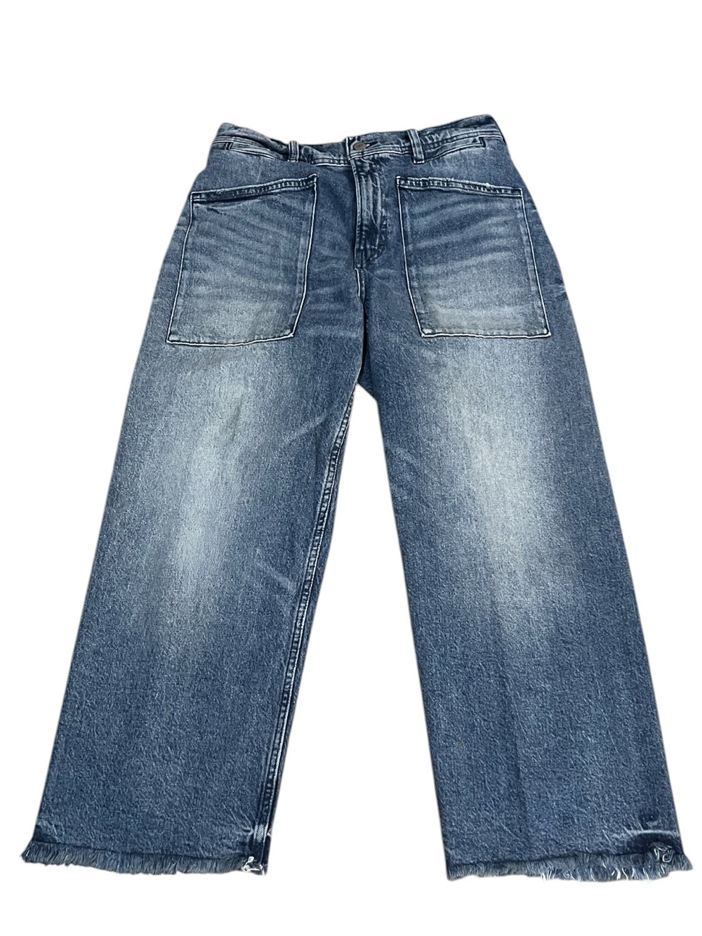 LUCKY BRAND LUCKY LEGEND HIGH RISE WIDE LEG PATCH POCKET DENIM JEANS BLU SIZE 10